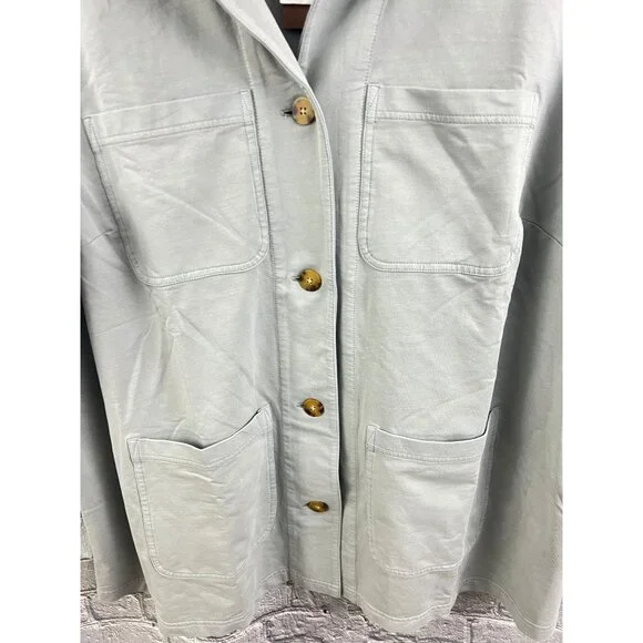 J. Jill Garment-Dyed Anorak Jacket Light Blustone Blue 2X NWT Shacket - Picture 4 of 14